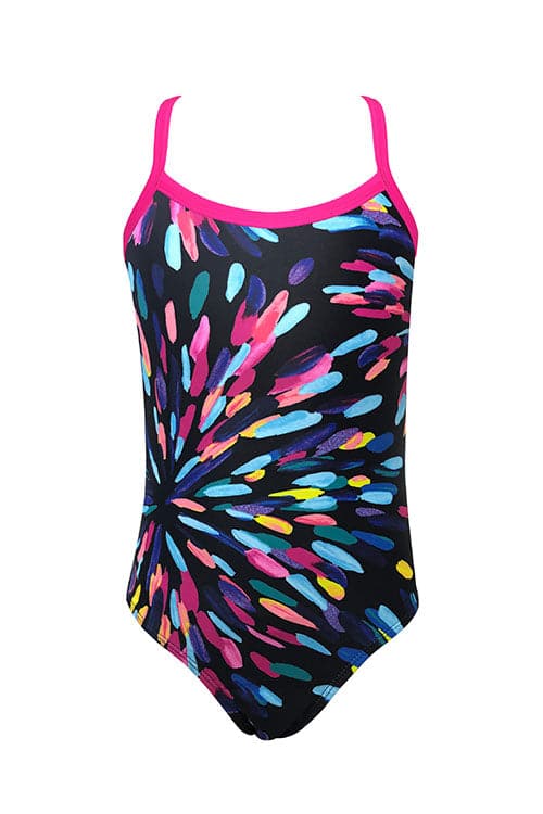 SHEKINI Back Hollow Out Swimsuit Rackless Shoulder Kids Girl Swimsuits