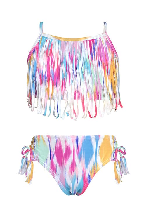 Girls Bikini Sling Tassel Two Piece Swimsuit