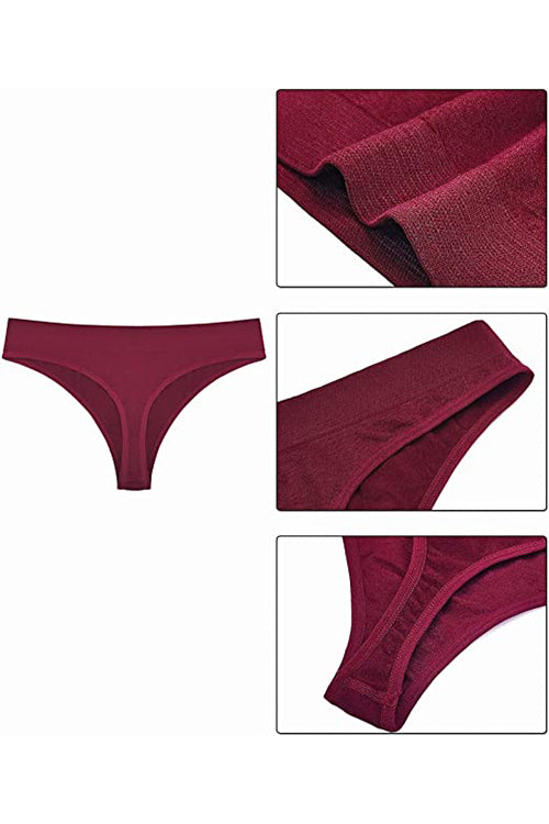 SHEKINI Sexy Seamless Invisible Low Rise Thong Panties 4 Pack 6 Pack