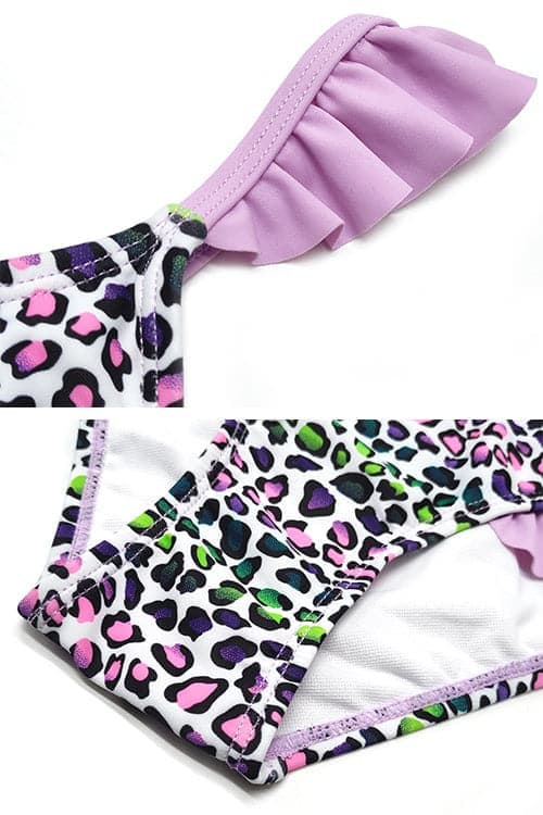 SHEKINI Triangle Ruffles Floral Printing Bikini Girls Swimsuit