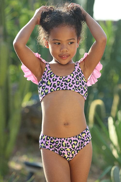 Girls Bikini Ruffle Tank Kid Two Piece Swimsuits
