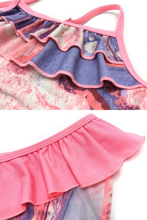 SHEKINI Girls Bikini Printing Ruffle Two Piece Swimsuits