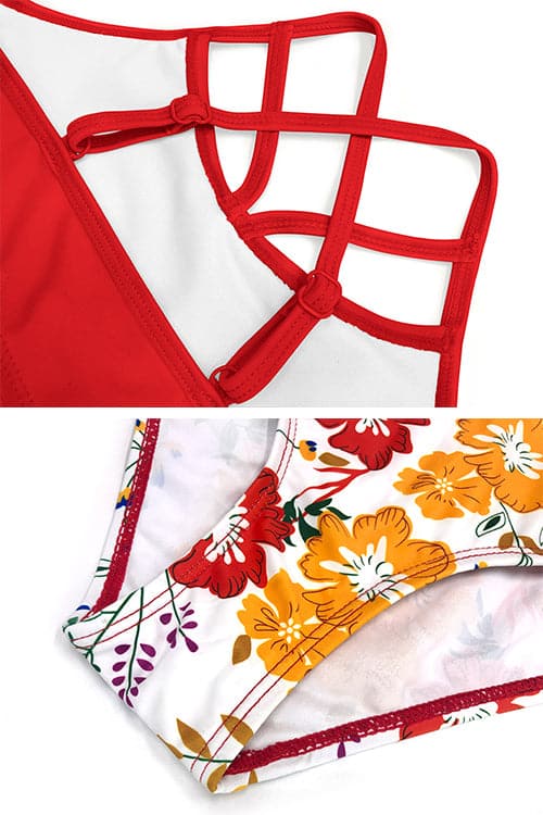 Girls Two Piece Swimsuit Criss Cross Back Bikini