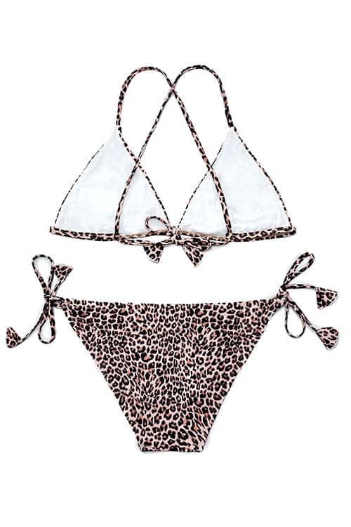 SHEKINI Crisscross Strap Triangle Bikini Tie Side Swimwear