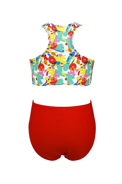 SHEKINI Girls Swimwear Ruched Tie Side Bikini Set