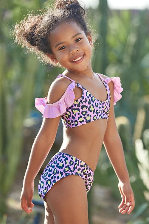 Girls Bikini Ruffle Tank Kid Two Piece Swimsuits