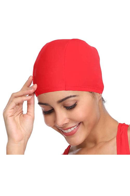 SHEKINI Womens Sports Nylon Spandex Fabric Swimming Cap Bathing Cap Head Cover