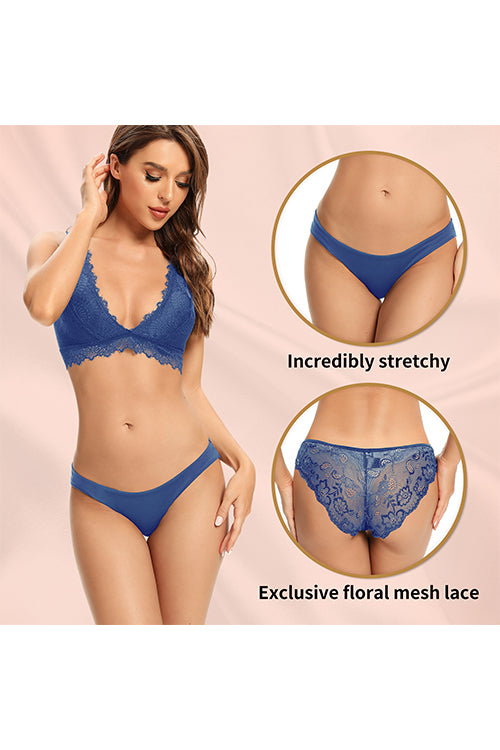 SHEKINI Hipster Briefs Lace Solid Color Panties 3 Pack