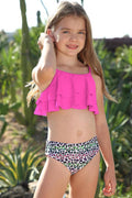 SHEKINI Ruffle Flounce Floral Print Girls Swimsuit