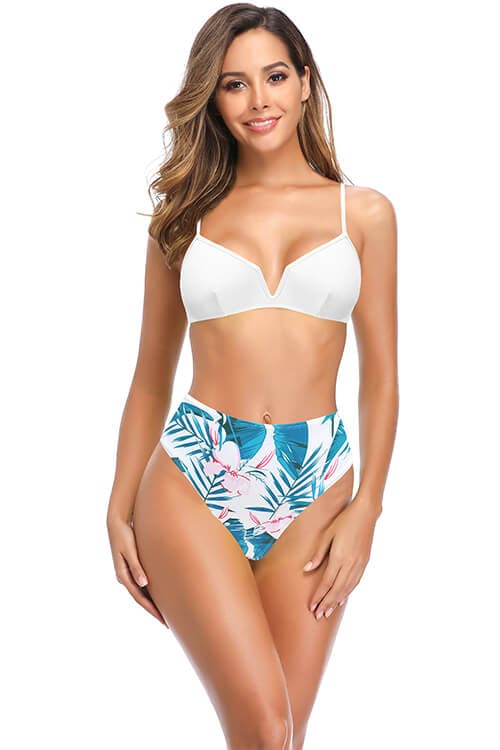Bathing Suit For Women Deep V-Wired Three Piece Swimsuit