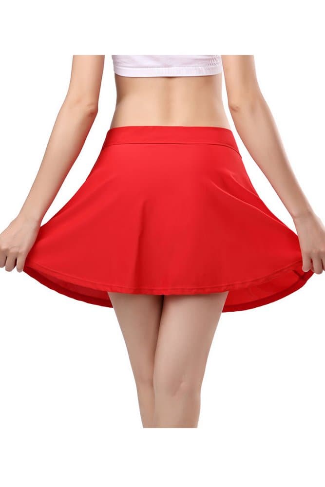 SHEKINI Built-in Bottom High Waist Swim Skirt Bikini Bottoms