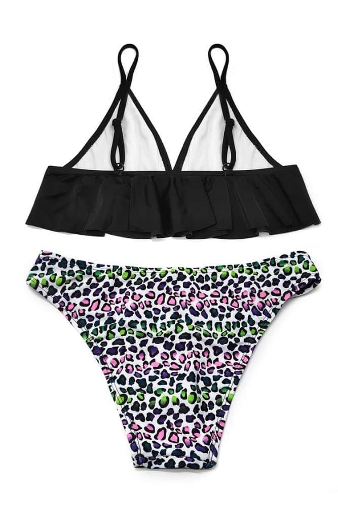 SHEKINI Girls Ruffle Flounce Triangle Swimsuit