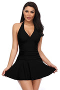 Halter Ruched Swim Dresses For Women | Shekini