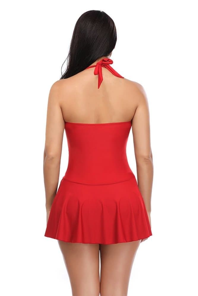 Halter Ruched Swim Dresses For Women | Shekini