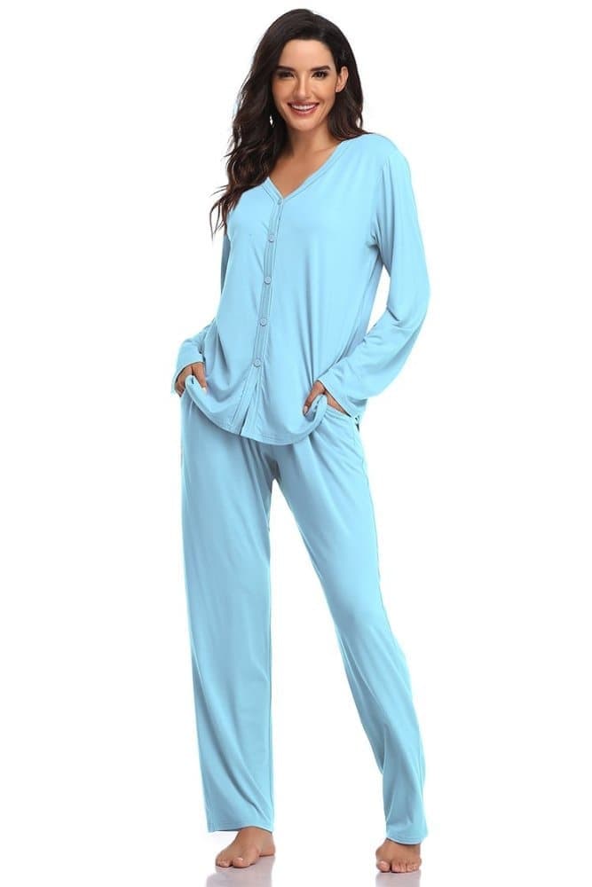 SHEKINI Modal Soft Long Sleeve Pajamas for Women?¡§¡ã?/???t