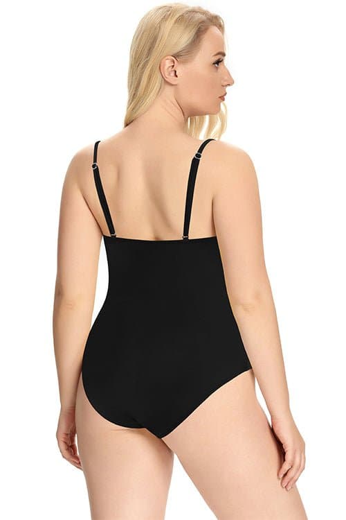 SHEKINI Plus Size Bathing Suit Lace Up One Piece Swimsuits