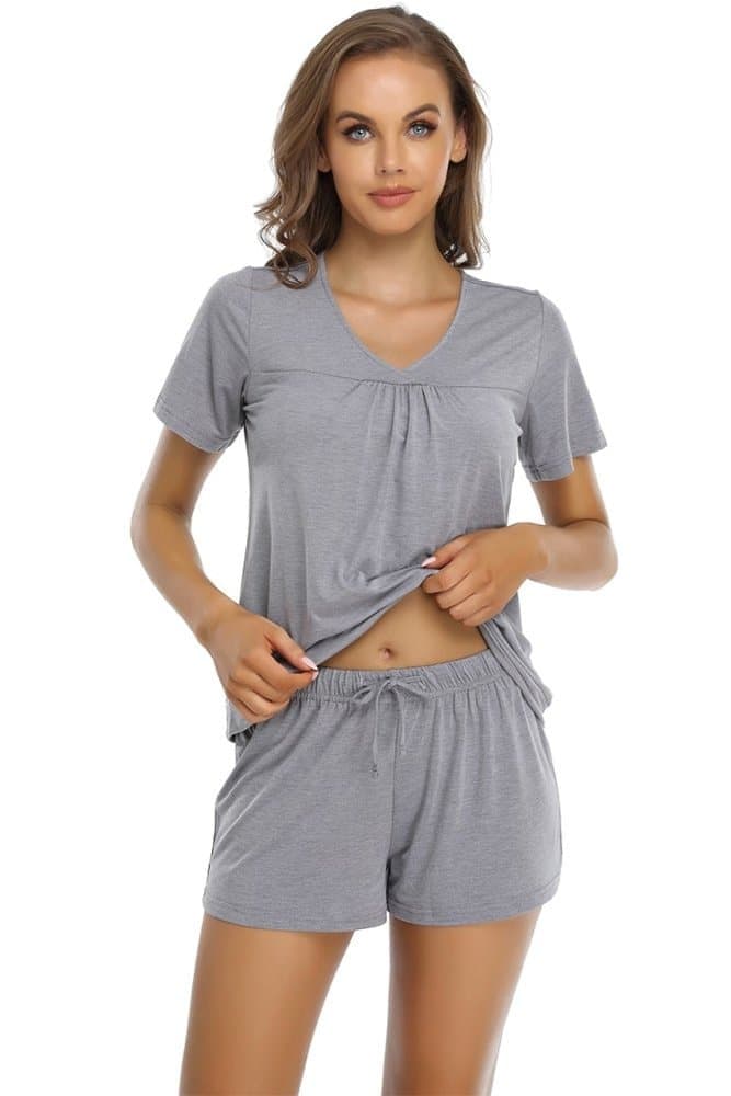 SHEKINI Short Sleeve Lightweight Loungewear Pajamas