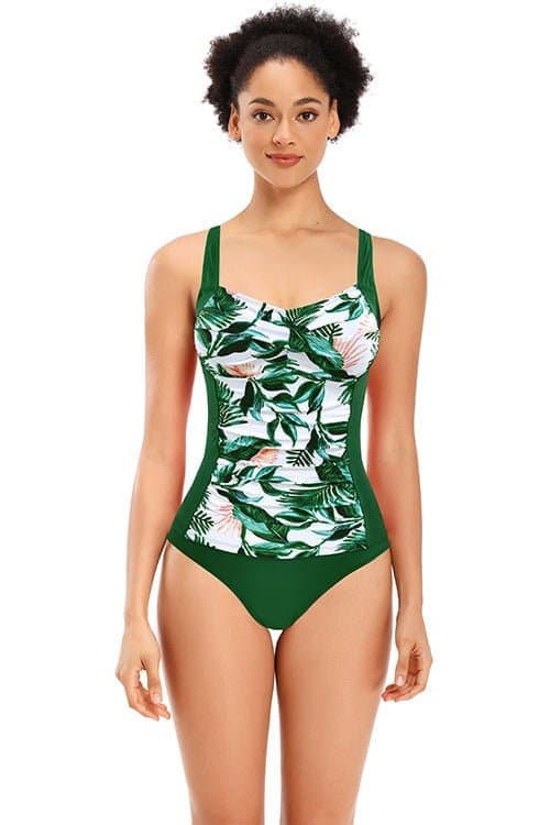SHEKINI Twisted Front Sexy Tankinis Print Two Piece Swimsuit