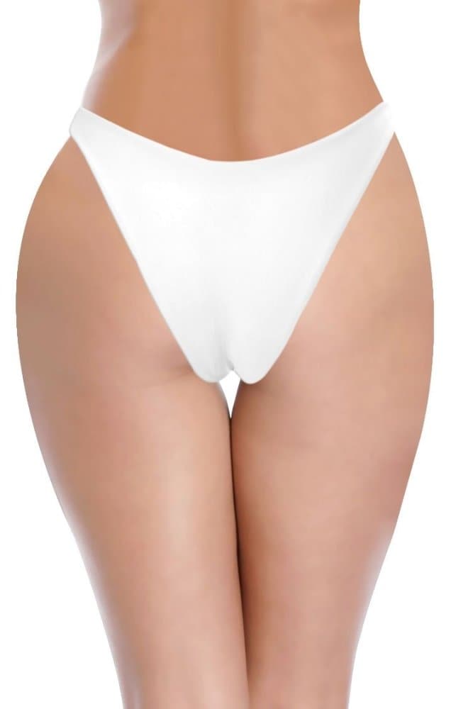 SHEKINI U Cut Bikini Bottom High Cut Leg Brazilian Swim Bottom