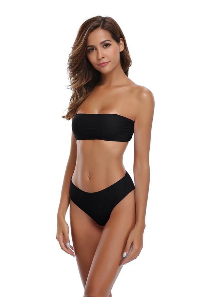 SHEKINI Women's Bathing Suit Halter Cutout Bandeau Bikini